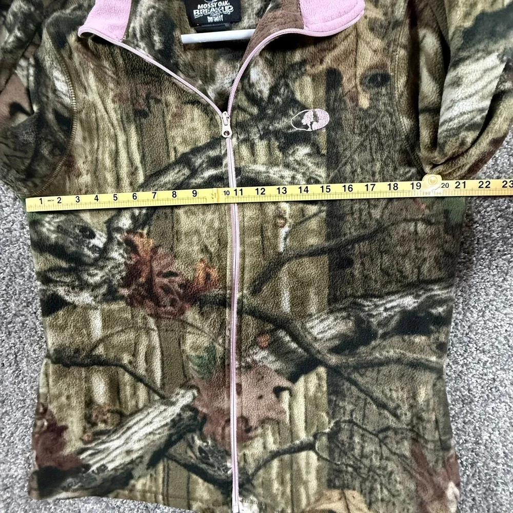 Mossy Oak Break-Up Infinity Fleece Jacket XL 16-18 Pink Trim Full Zip Camo